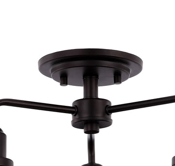 Calvin 18.5" Iron Industrial LED Semi-Flush Mount - JONATHAN Y